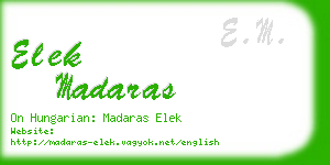 elek madaras business card